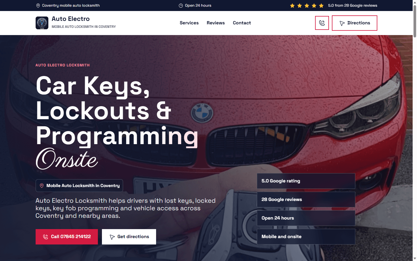 Auto Electro Locksmith live website preview