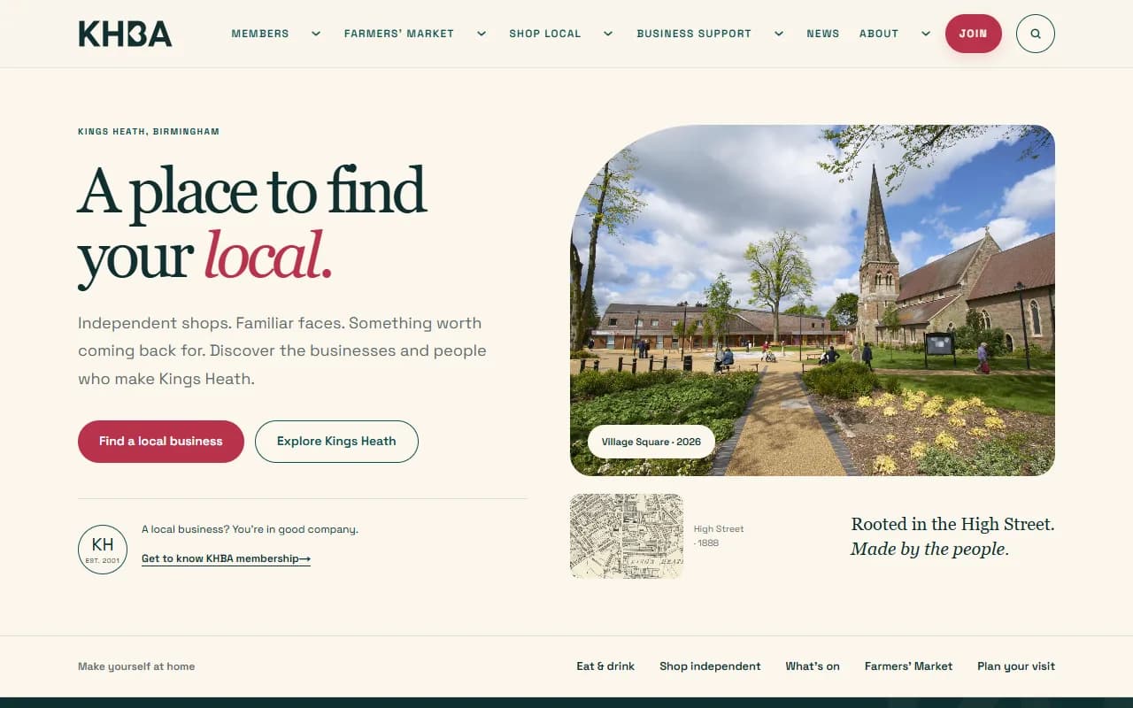 Kings Heath Business Association website