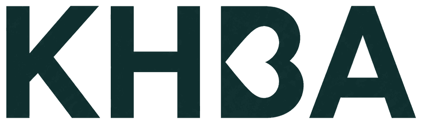 KHBA wordmark with a heart within the B