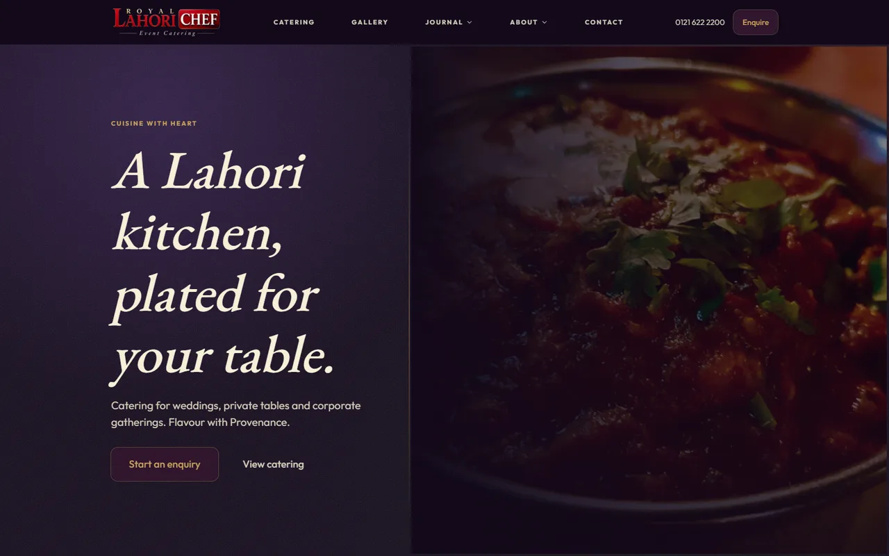 Local service website preview shown in a browser frame