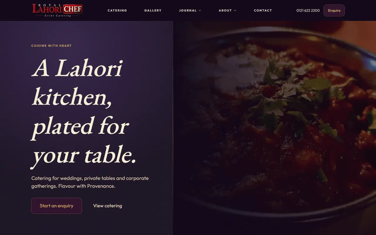 Local service website preview shown in a browser frame