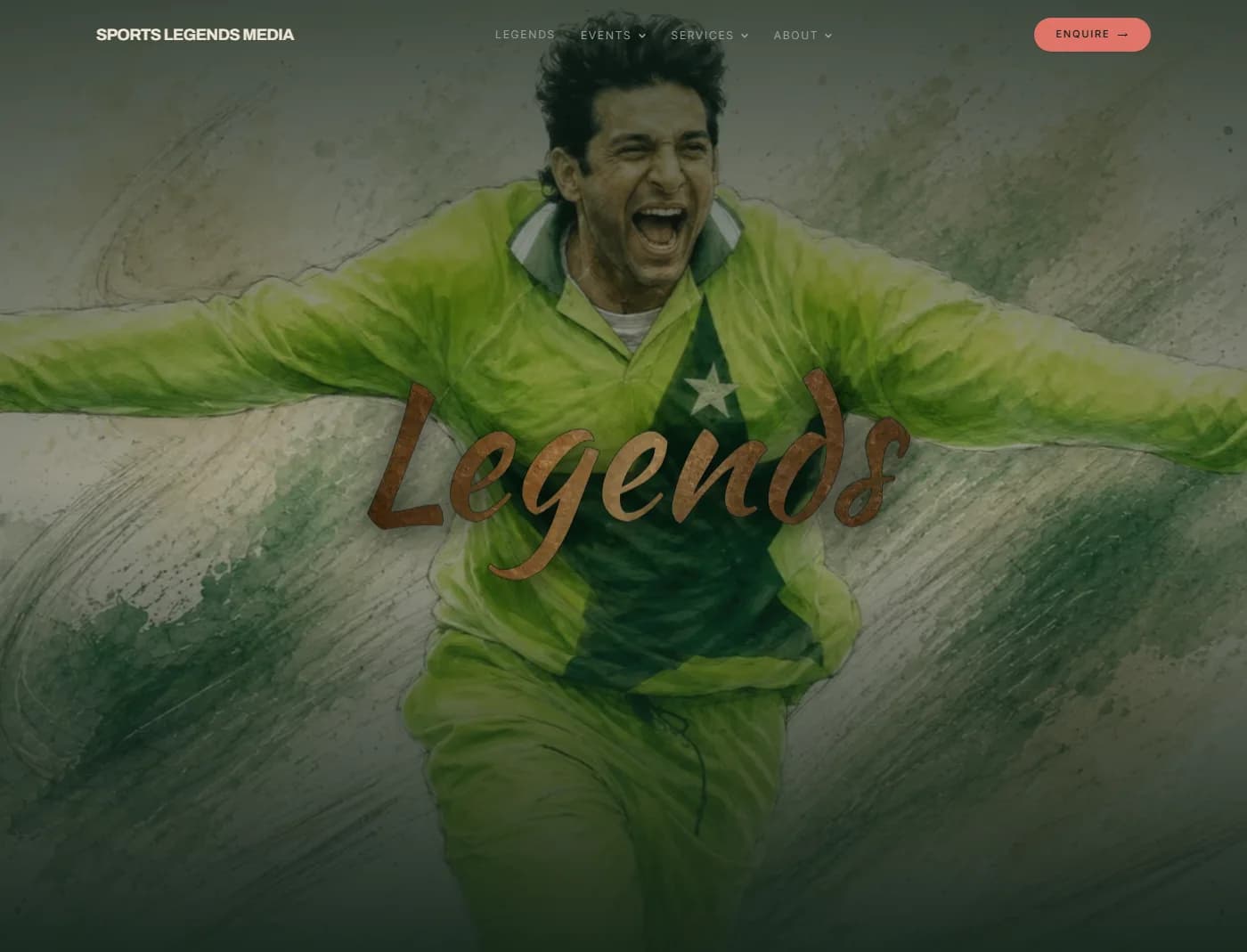 Sports Legends Media website homepage
